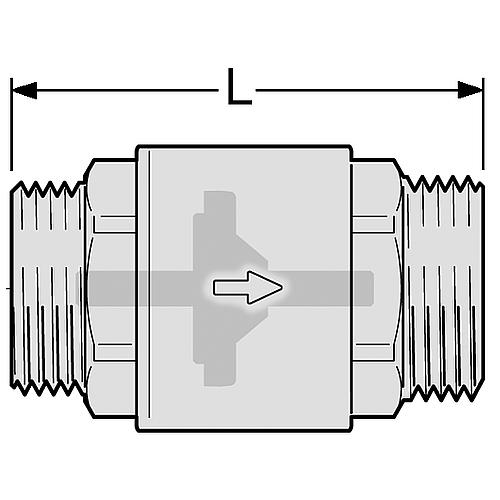 Clapet anti-retour, double mâle, max. 100°C Standard 2