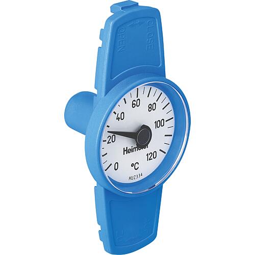 Thermometre pour vanne à boisseau sphérique Globo - bleu pour assemblage sur DN10-32
