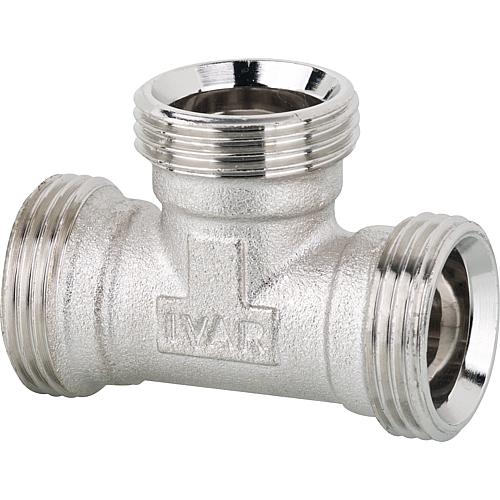 raccord eurocône coude 90° mâle x mâle x femelle pièce en Té nickelé Standard 1