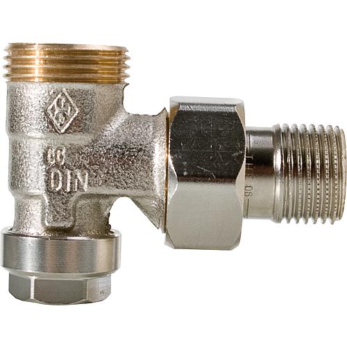 Regelux raccord à vis de retour de radiateur avec vidage Standard 1
