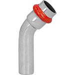 Raccord à sertir électrozingué, coude 45° (femelle x mâle)
