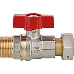 Vanne à boisseau sphérique laiton ACS type mâle avec raccord