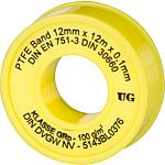 Ruban d'isolation PTFE FRp (filet a pas grossier) - 1 pce noyau jaune/ gaine jaune