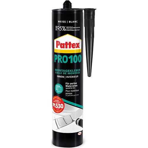 Colle de montage à dispersion PATTEX PRO100 [blanc] cartouche de 400g
