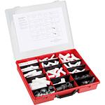 Assortiment de colliers de serrage et raccords en plastique, 114 pièces de dimensions 8, 10, 13, 19 mm