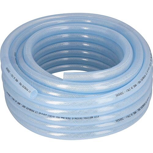 PVC-Flexible en tissu 19x26mm DN20 (3/4") 25m, transparent/convient p. aliments, max. 10bar +60°C