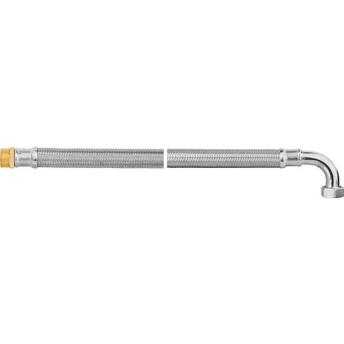 Flexible tressé KTW-A inox L=500 mm 1" coude fem x male