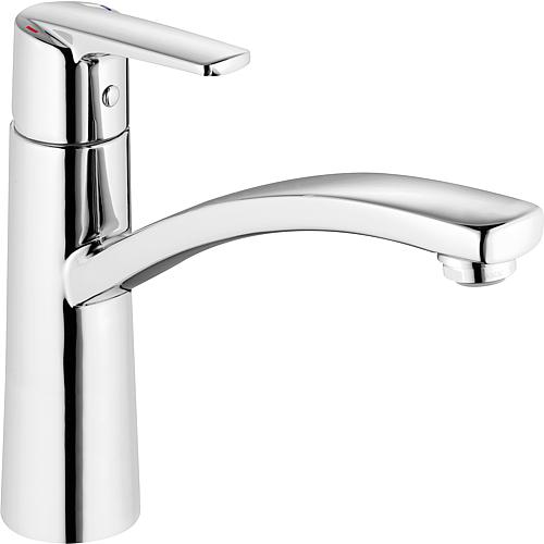 Mitigeur d'évier Heinrichschulte Alpha 300 basse pression bec pivotant saillie 206 mm chrome