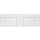 Double vasque Elayla sans trou de robinet en céramique, blanc 1420x130x450 mm