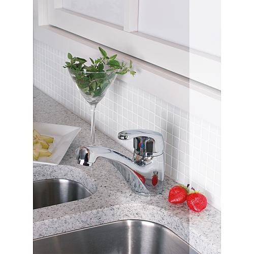 Mitigeur d'évier Heinrichschulte Nizza basse pression bec pivotant saillie 205 mm chrome