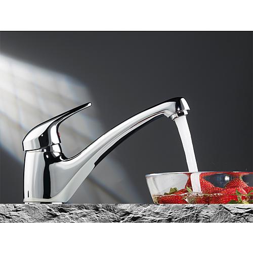 Mitigeur d'évier Heinrichschulte Nizza basse pression bec pivotant saillie 205 mm chrome