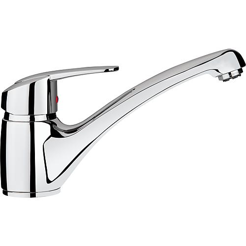 Mitigeur d'évier Heinrichschulte Nizza basse pression bec pivotant saillie 205 mm chrome