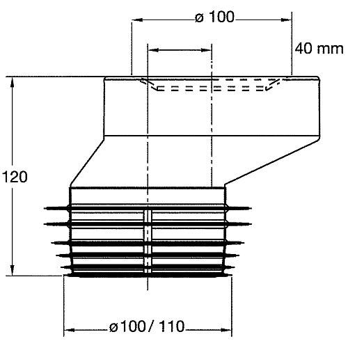 Raccord excentrique au WC 40 mm Standard 2