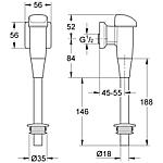 Pièces de rechange pour robinet temporisé d´urinoir type Rondo