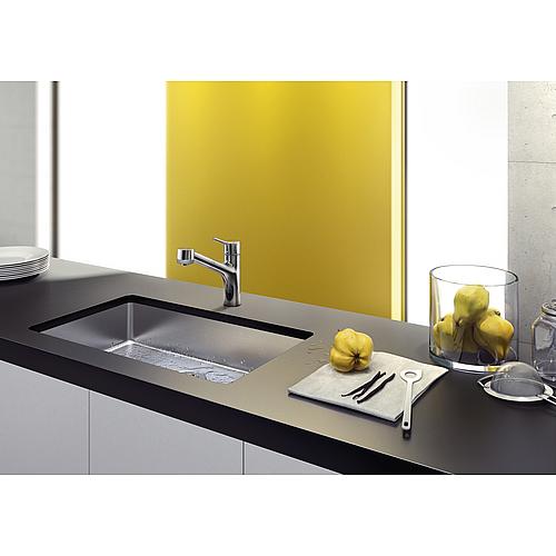 Mitigeur d’évier Hansgrohe Talis-S, douchette extractible, déport 220 mm, chromé