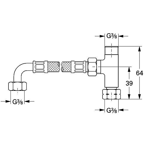 Kit de raccordement pour mitigeur thermostatique sanitaire Grotherm Micro Standard 2