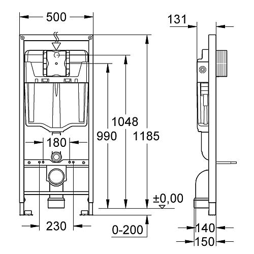 Bâti-support WC Rapid SL Grohe Standard 2