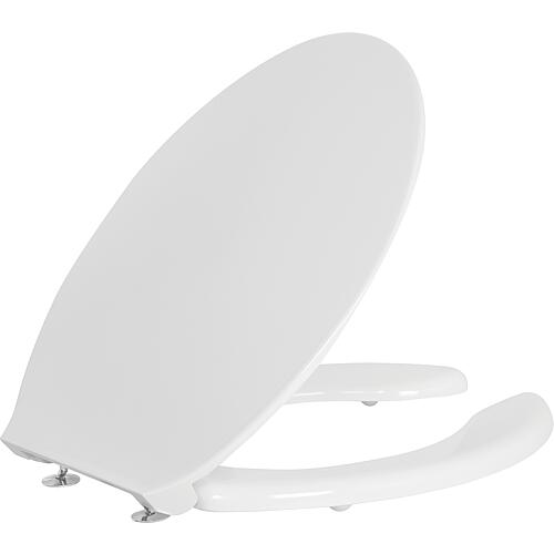 Abattant WC Elida en thermoplast blanc, avec ouverture lxhxp: 380x30x450mm