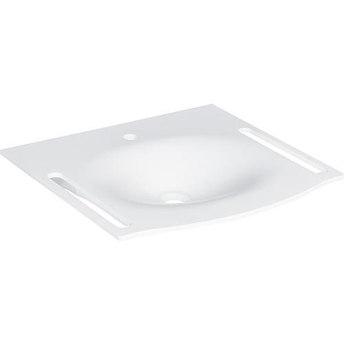 Vasque Elida en bétacryle blanc, avec 1 trou robinet lxhxp: 620x132x540mm