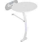 Siège de douche rabattable Elida, rond avec pied d'appui
