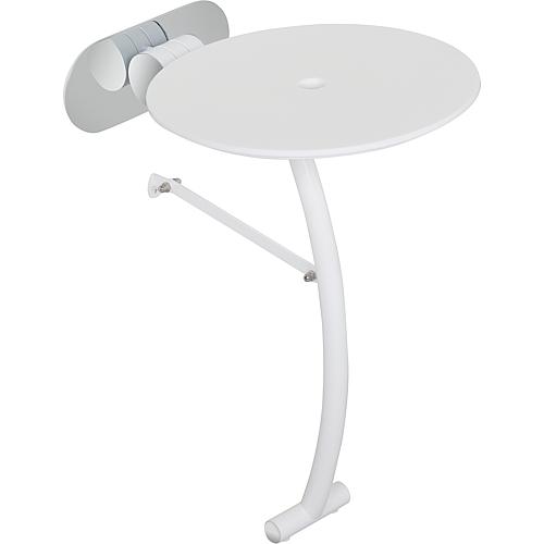 Siège de douche rabattable Elida, rond avec pied d'appui Standard 1
