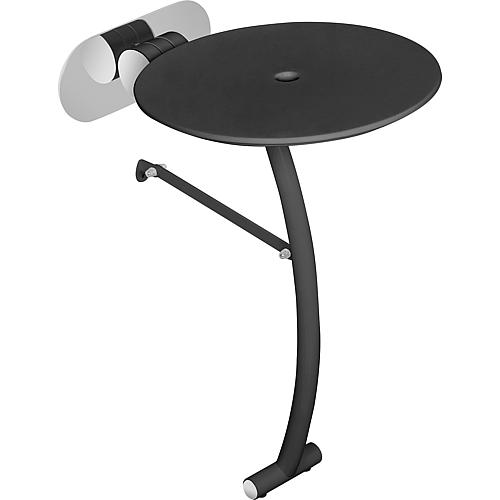 Siège de douche rabattable Elida, rond avec pied d'appui Standard 2