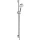 Ensemble de douche Hansgrohe Crometta Vario/Unica 900 mm, 2 jets Ø 100 mm blanc/chrome