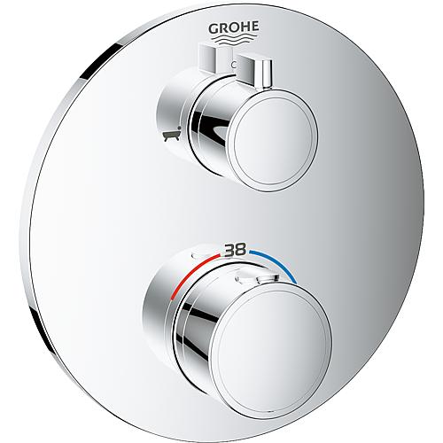 Thermostat de baignoire encastré Grohe Grohtherm rosace Ø 158 mm chrom rond