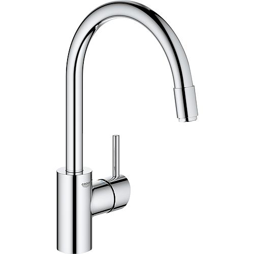 Mitigeur d'evier Grohe Concetto avec douchette extractible saillie 215 mm chrome