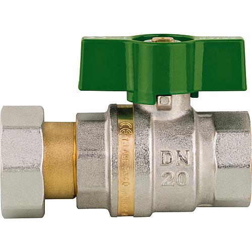 Robinet a bille en laiton Aster ACS fem/ecrou, DN15(1/2")xDN20(3/4") controle DVGW, laiton