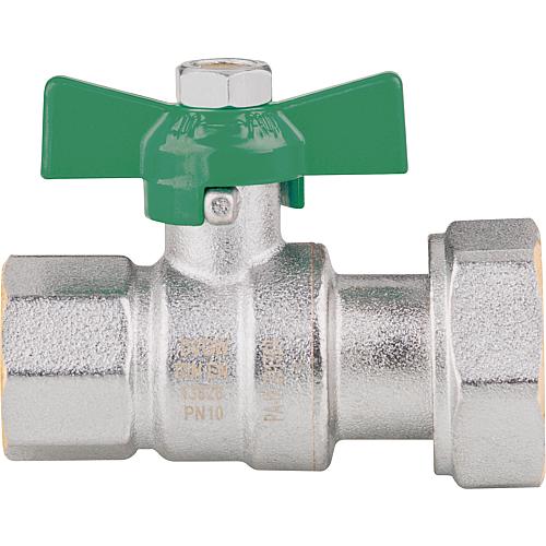 Robinet à bille pour eau potable FF x raccord, avec poignée papillon Standard 1