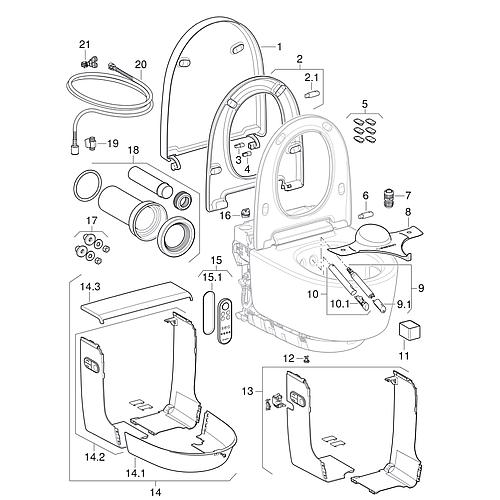 Pièces de rechange pour Geberit AquaClean Mera à partir de 2015 Standard 1