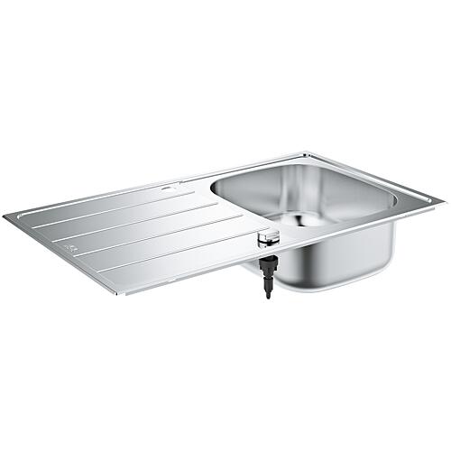 Évier en inox K200, avec égouttoir Standard