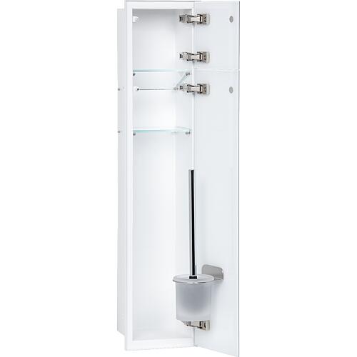 Niche à encastrer en inox fermée 800 pour WC, 2 portes vitrée Standard 1