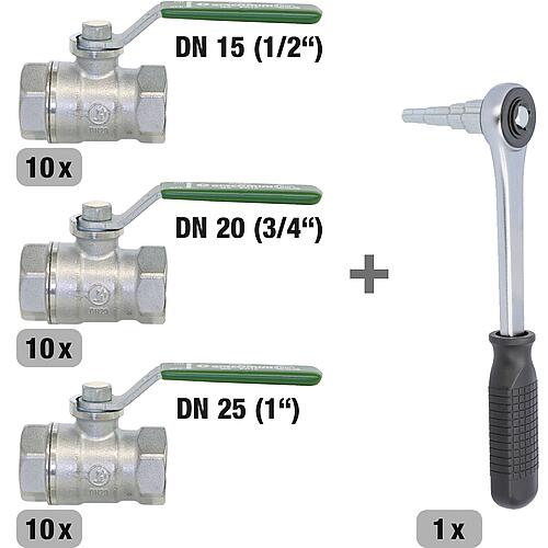 Kit de vannes à boisseau sphérique eau potable Standard 1