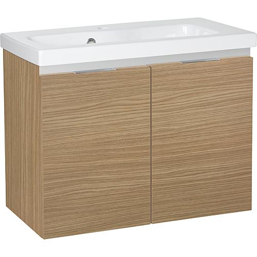 Meuble sous-vasque Eola avec vasque en céramique, largeur 710 mm, 2 portes pivotantes Standard 7