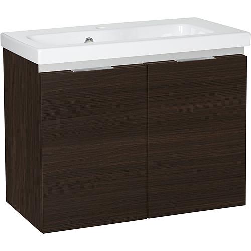 Meuble sous-vasque Eola avec vasque en céramique, largeur 710 mm, 2 portes pivotantes Standard 9