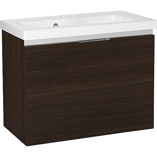 Meuble sous-vasque Eola avec vasque en céramique, largeur 710 mm, 2 tiroirs Standard 9