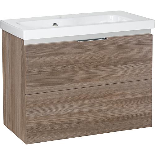 Meuble sous-vasque Eola avec vasque en céramique, largeur 710 mm, 2 tiroirs Standard 10