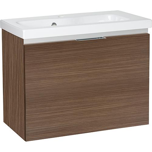 Meuble sous-vasque Eola avec vasque en céramique, largeur 710 mm, 2 tiroirs Standard 8