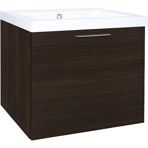 Meuble sous-vasque Ekry avec vasque en fonte minérale, avec 1 tiroir Standard 9