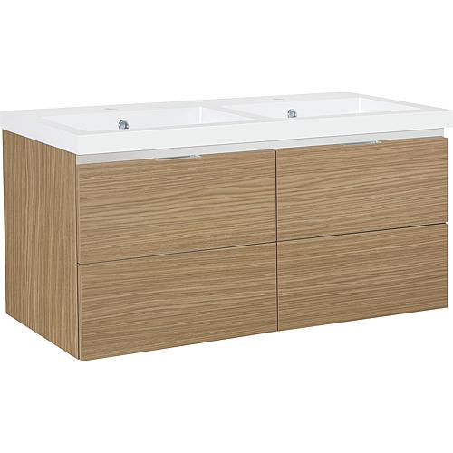 Meuble sous-vasque Epic pour double vasque en fonte minérale, avec 4 tiroirs Standard 7