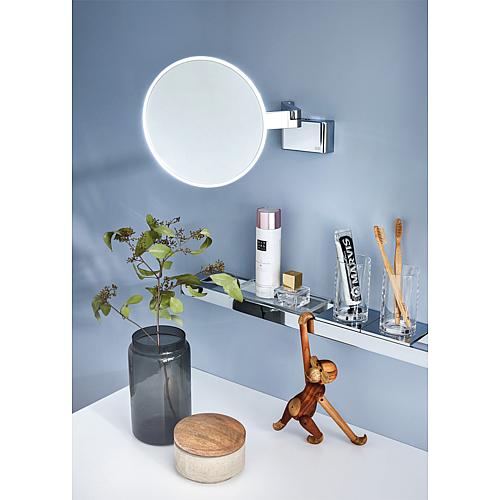 Miroir cosmétique evo, avec éclairage LED et 2 bras pivotants, rabattable