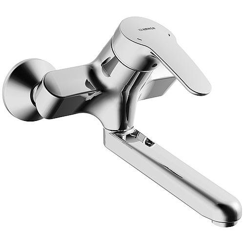 Mitigeur lavabo mural Hansa Hansamix bec pivotant saillie 235 mm chrome
