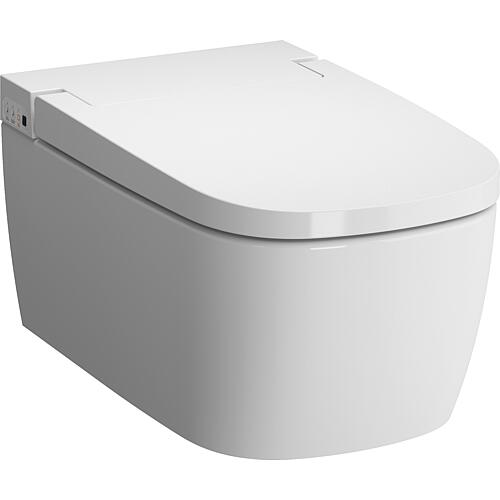 WC-douche VitrA V-Care 1.1 Basic blanc, WC-suspendu, sans rebord + abattant WC