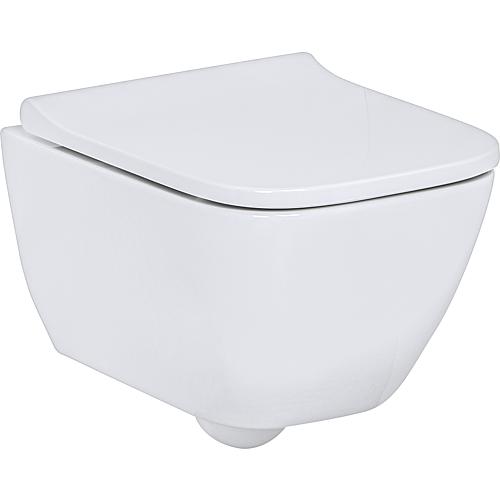 WC suspendu à fond creux Smyle Square Compact, sans bord de rinçage  Standard 1