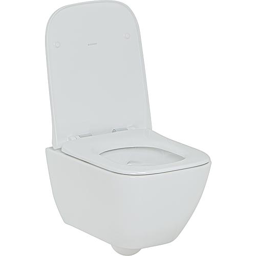 WC suspendu à fond creux Smyle Square Compact, sans bord de rinçage 