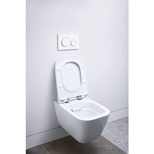 WC suspendu à fond creux Smyle Square Compact, sans bord de rinçage  Anwendung 3