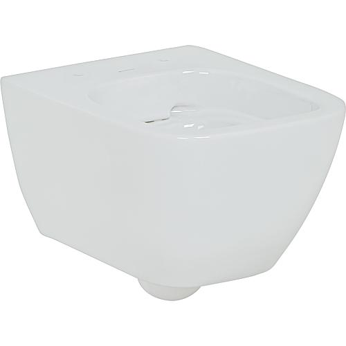 WC suspendu à fond creux Smyle Square Compact, sans bord de rinçage  Anwendung 1