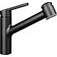 Mitigeur d'évier KWC Luna E douchette extractible saillie 220 mm noir mat